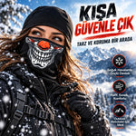 Unisex Şık Palyaço Desenli Balaklava Kışlık Tam Yüz Maske Termal Nefes Alan Esnek Kask Altı Boyunluk