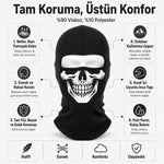 Unisex Kuru Kafa Baskılı Balaklava 1 Adet Tek Beden Viskoz Kask İçi Motosiklet Maskesi
