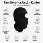 Unisex Düz Siyah Balaklava 1 Adet Tek Beden Viskoz Kask İçi Motosiklet Outdoor Maske