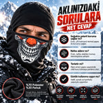 Unisex Şık Palyaço Desenli Balaklava Kışlık Tam Yüz Maske Termal Nefes Alan Esnek Kask Altı Boyunluk