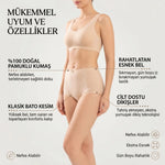 Kadın Pamuklu Düz Bato Külot 3'lü Paket Siyah Beyaz Ten | Normal Bel Klasik Kesim Günlük İç Çamaşırı