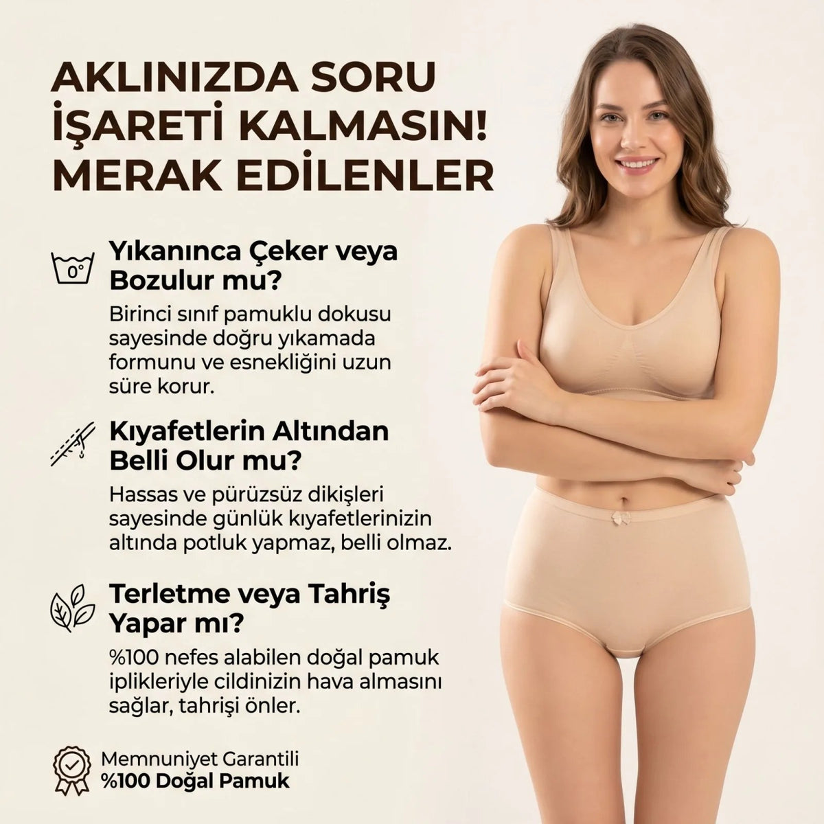 Kadın Pamuklu Düz Bato Külot 3'lü Paket Siyah Beyaz Ten | Normal Bel Klasik Kesim Günlük İç Çamaşırı