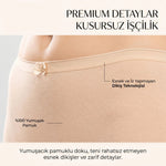 Kadın Pamuklu Düz Bato Külot 3'lü Paket Siyah Beyaz Ten | Normal Bel Klasik Kesim Günlük İç Çamaşırı