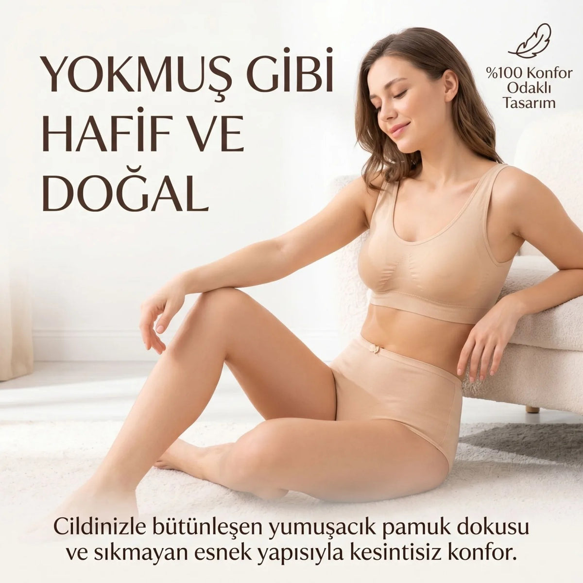 Kadın Pamuklu Düz Bato Külot 3'lü Paket Siyah Beyaz Ten | Normal Bel Klasik Kesim Günlük İç Çamaşırı