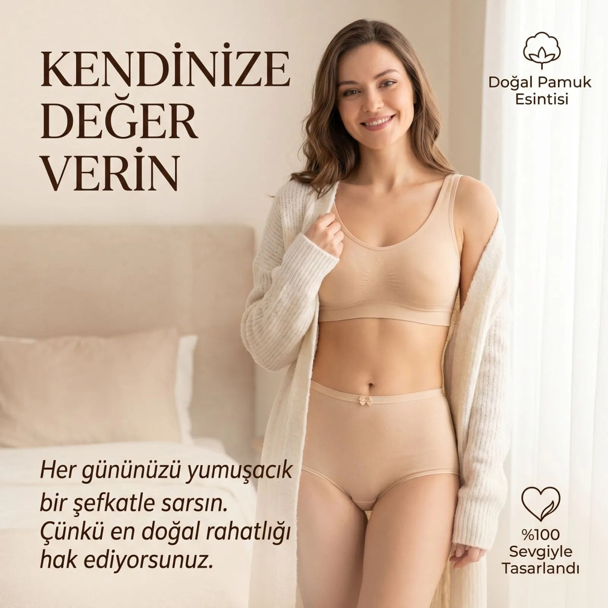 Kadın Pamuklu Düz Bato Külot 3'lü Paket Siyah Beyaz Ten | Normal Bel Klasik Kesim Günlük İç Çamaşırı