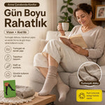 Kadın 70 Denye 6'lı Kalın Anne Çorabı Dizaltı Topuksuz Esnek Günlük Kullanım Çorabı Ten Siyah Bronz Vizon