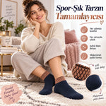 Kadın Simli 12'li Bilek Patik Çorap – Dikişsiz Havlu Yapı, Yumuşak Dokulu, Şık ve Konforlu Günlük Çorap