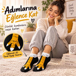 Kadın Tavuk Ayağı 6'lı Desenli Patik Çorap Dikişsiz Pamuklu Eğlenceli Sneaker Günlük Çorap Komik Set