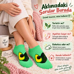 Kadın Avokado 6'lı Desenli Patik Çorap Pamuklu Dikişsiz Sneaker Uyumlu Eğlenceli Günlük Çorap Seti