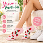 Kadın Karpuz 6'lı Desenli Patik Çorap Pamuklu Dikişsiz Sneaker Uyumlu Eğlenceli Yazlık Set