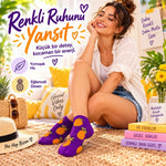 Kadın Mor Ananas Desenli Patik Çorap 6'lı Paket | Renkli, Rahat ve Günlük Kısa Çorap Seti