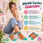 Kadın Turuncu Karpuz Desenli Patik Çorap 12'li Paket | Renkli, Rahat ve Esnek Günlük Kısa Çorap