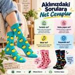 Kadın Ve Erkek Çorap Meyve Desenli Renkli 6'lı Set Uzun Soket Günlük Rahat Spor Çorap Seti
