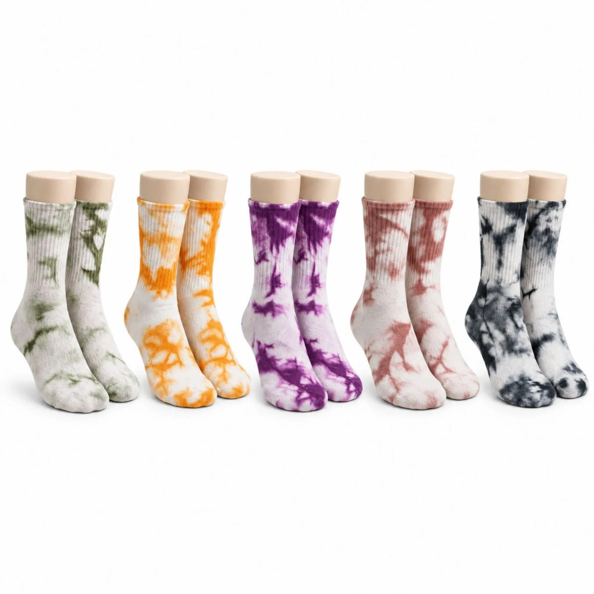 Unisex Batik Desenli Çorap 5'li Set Renkli Pamuklu Uzun Soket Dikişsiz Nefes Alan Günlük Spor Çorabı
