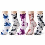 Unisex Batik Desenli Çorap 5'li Set Pamuklu Renkli Uzun Soket Dikişsiz Nefes Alan Günlük Spor Çorabı