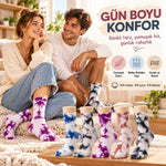 Unisex Batik Desenli Çorap 10'lu Set Pamuklu Renkli Uzun Soket Dikişsiz Nefes Alan Günlük Spor Çorabı