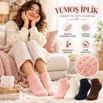 Kadın Yumoş Patik Çorap 8'li Set Peluş Sıcak Tutan Kışlık Ev Çorabı Yumuşak Rahat 4 Renk Hediye Seti