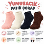Kadın Yumoş Patik Çorap 8'li Set Peluş Sıcak Tutan Kışlık Ev Çorabı Yumuşak Rahat 4 Renk Hediye Seti