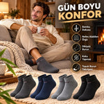 Erkek Bambu Patik Çorap 4'lü Set Yumuşak Dikişsiz Nefes Alan Sıkmayan Lastikli Günlük Rahat Çorap