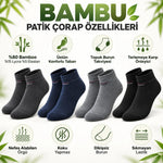 Erkek Bambu Patik Çorap 8'li Set Yumuşak Dikişsiz Nefes Alan Sıkmayan Lastikli Günlük Rahat Çorap