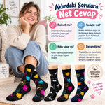 Unisex Kedi Desenli Çorap 6'lı Set Pamuklu Renkli Uzun Soket Dikişsiz Nefes Alan Rahat Günlük Çorap
