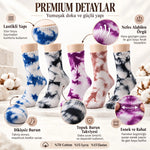 Unisex Batik Desenli Çorap 5'li Set Pamuklu Renkli Uzun Soket Dikişsiz Nefes Alan Günlük Spor Çorabı