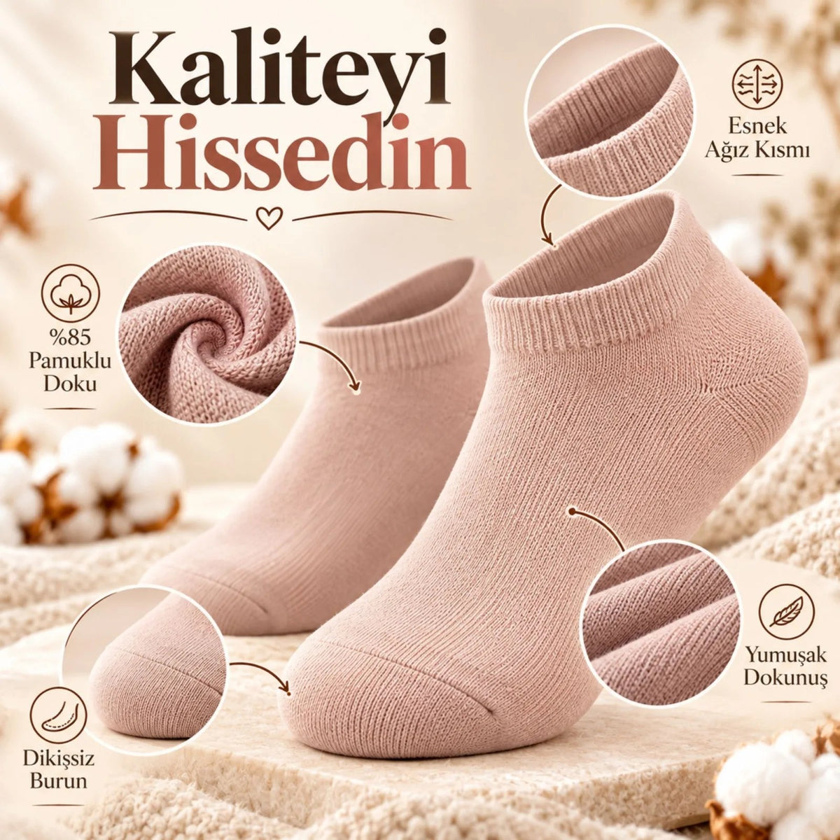 Kadın Dikişsiz Patik Çorap 12'li Kutulu Set | Yıkamalı Renkli Sneaker Çorabı Günlük Konfor Paketi