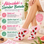 Kadın Karpuz 6'lı Desenli Patik Çorap Pamuklu Dikişsiz Sneaker Uyumlu Eğlenceli Yazlık Set
