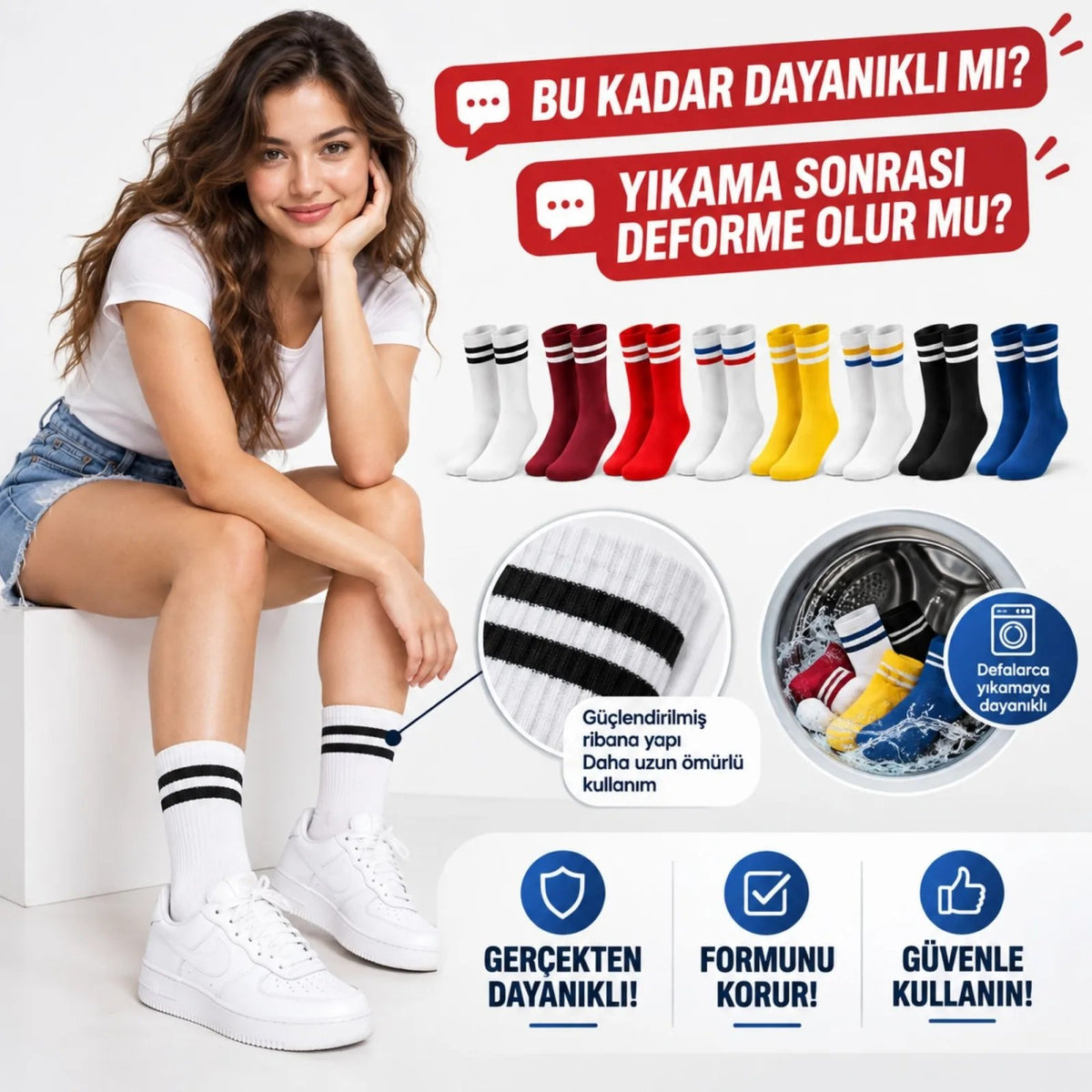 Unisex Renkli Çorap Çizgili 16'lı Set Uzun Soket Günlük Spor Kolej Stil Rahat Kadın Erkek Çorabı