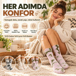Unisex Batik Desenli Çorap 6'lı Set Pamuklu Uzun Soket Dikişsiz Nefes Alan Günlük Spor Konfor Çorabı