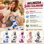 Unisex Batik Desenli Çorap 5'li Set Pamuklu Renkli Uzun Soket Dikişsiz Nefes Alan Günlük Spor Çorabı