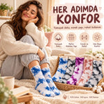 Unisex Batik Desenli Çorap 10'lu Set Pamuklu Renkli Uzun Soket Dikişsiz Nefes Alan Günlük Spor Çorabı
