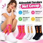 Unisex Alev Desenli Çorap 3'lü Set Pamuklu Uzun Soket Dikişsiz Nefes Alan Günlük Spor Çorabı Yumuşak