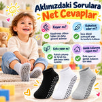 Çocuk Kaydırmaz Tabanlı Patik Çorap 6'lı Set Siyah Beyaz Gri Yumuşak Esnek Kokulu Günlük Çorap Rahat