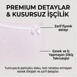 Kadın Pamuklu Düz Bato Külot 3'lü Paket Siyah Beyaz Ten | Normal Bel Klasik Kesim Günlük İç Çamaşırı