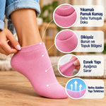 Kadın Yıkamalı Dikişsiz Patik Çorap 6'lı Kutulu Set | Renkli Kısa Sneaker Çorabı Hediyelik Paket Şık