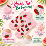 Kadın Karpuz 6'lı Desenli Patik Çorap Pamuklu Dikişsiz Sneaker Uyumlu Eğlenceli Yazlık Set