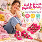 Kadın Fuşya Limon Desenli Patik Çorap 3'lü Paket | Renkli, Rahat ve Esnek Günlük Kısa Çorap