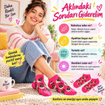 Kadın Fuşya Limon Desenli Patik Çorap 6'lı Paket | Renkli, Rahat ve Esnek Günlük Kısa Çorap Seti