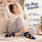 Pizza Desenli 3'lü Lacivert Patik Çorap Unisex Kısa Sneaker Günlük Çorap Seti Avantajlı Paket Rahat!