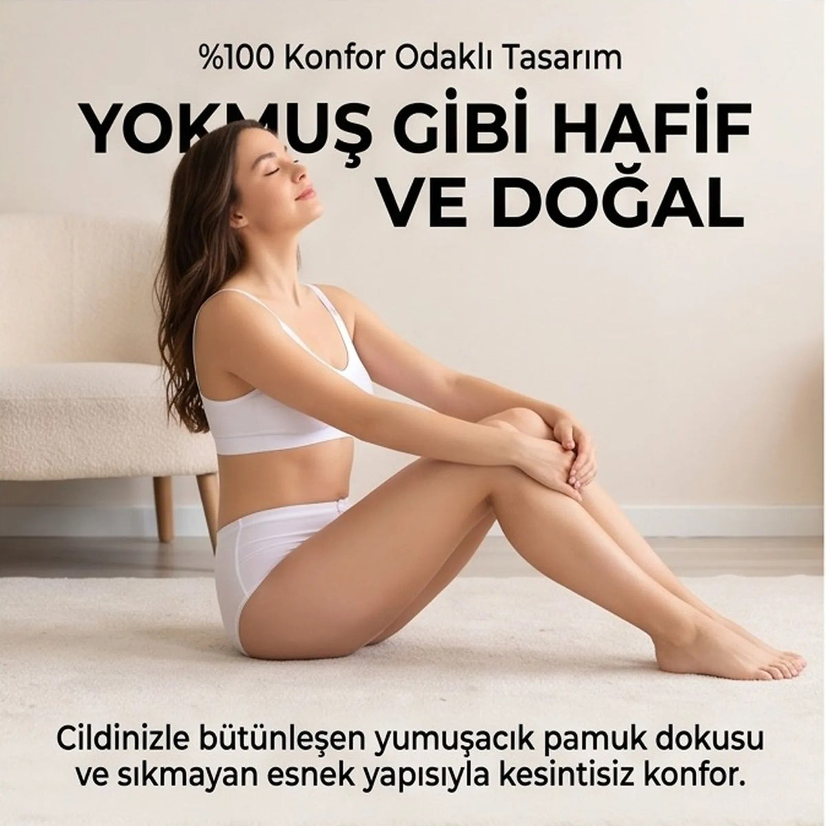 Kadın Pamuklu Düz Bato Külot 3'lü Paket Siyah Beyaz Ten | Normal Bel Klasik Kesim Günlük İç Çamaşırı