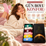 Kadın Dikişsiz Patik Çorap 6'lı Kutulu Seti | Renkli Yıkamalı Günlük Sneaker Çorabı Hediyelik Paketi