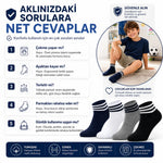 Erkek Çocuk 4'lü Pamuklu Çizgili Patik Çorap Nefes Alan Esnek Günlük Spor Okul Çorabı Rahat ve Dayanıklı