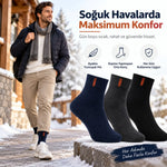 Erkek Çorap Dikişsiz 3'lü Havlu  | Orta Konç, Sıcak Tutan, Yumuşak ve Dayanıklı