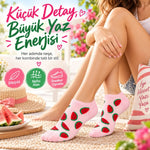 Kadın Karpuz 6'lı Desenli Patik Çorap Pamuklu Dikişsiz Sneaker Uyumlu Eğlenceli Yazlık Set
