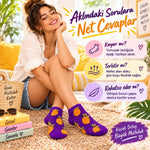 Kadın Mor Ananas Desenli Patik Çorap 6'lı Paket | Renkli, Rahat ve Günlük Kısa Çorap Seti