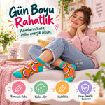 Kadın Turuncu Karpuz Desenli Patik Çorap 12'li Paket | Renkli, Rahat ve Esnek Günlük Kısa Çorap