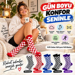 UNİSEX Çorap Dama Desenli Renkli 5'li Set Kareli Uzun Soket Günlük Spor Eğlenceli Rahat Çorap Seti