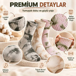 Unisex Batik Desenli Çorap 6'lı Set Pamuklu Uzun Soket Dikişsiz Nefes Alan Günlük Spor Konfor Çorabı