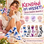 Unisex Batik Desenli Çorap 10'lu Set Pamuklu Renkli Uzun Soket Dikişsiz Nefes Alan Günlük Spor Çorabı